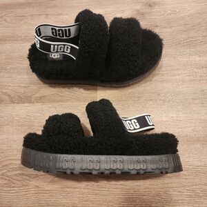 UGG oh fluffita slippers women's size 8 Black